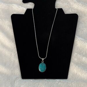 Sterling Silver Turquoise Pendant Necklace